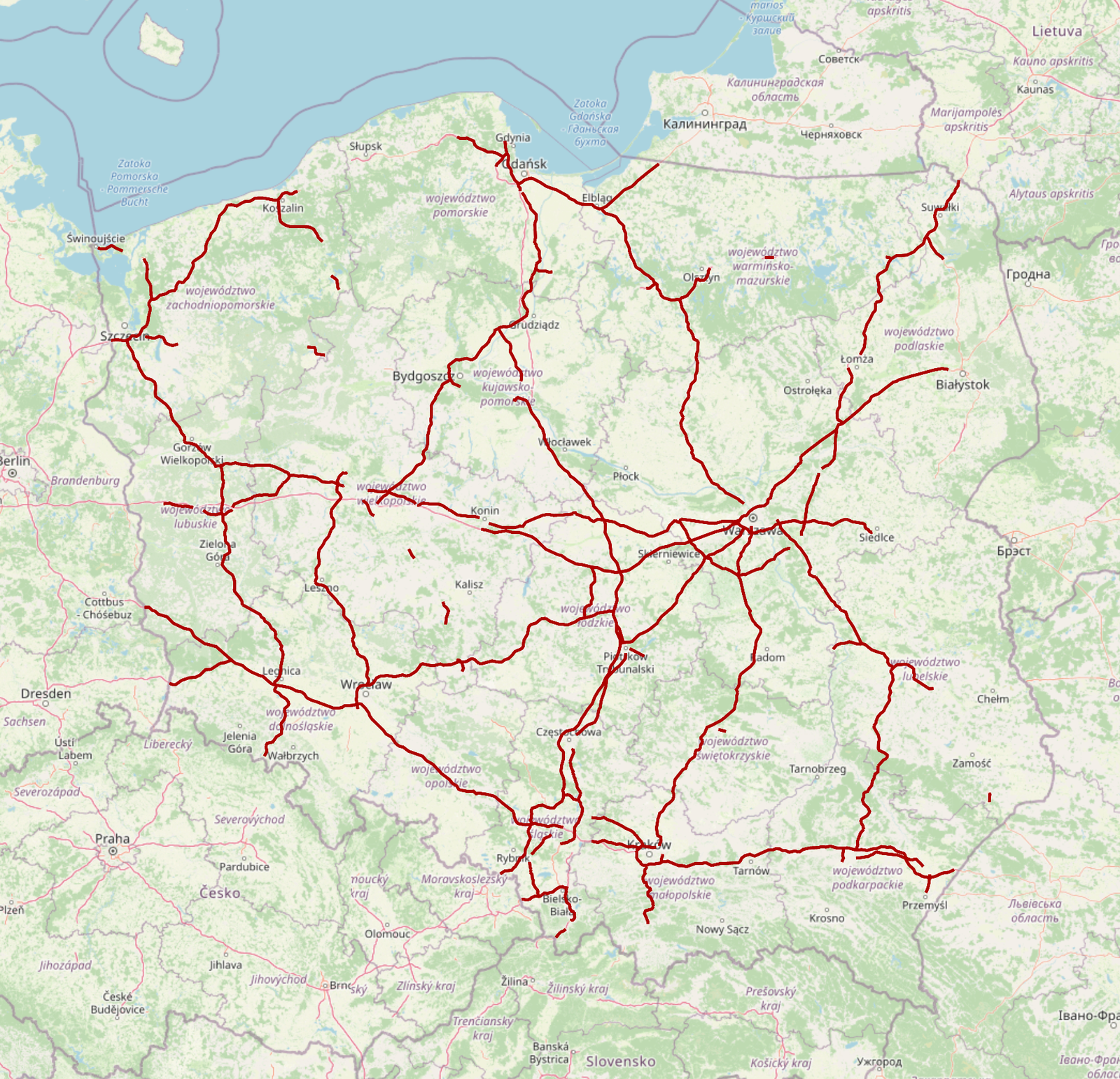 Polish tolled roads for vehicles over 3.5 tonnes